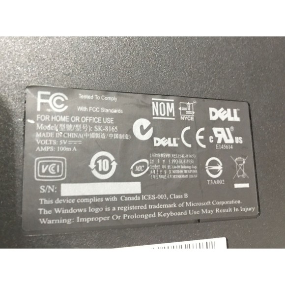 Dell SK-8165 Keyboard With Dell 1 MUAN Optical Mouse Tested Works |ShipsSameDay - Picture 7 of 7